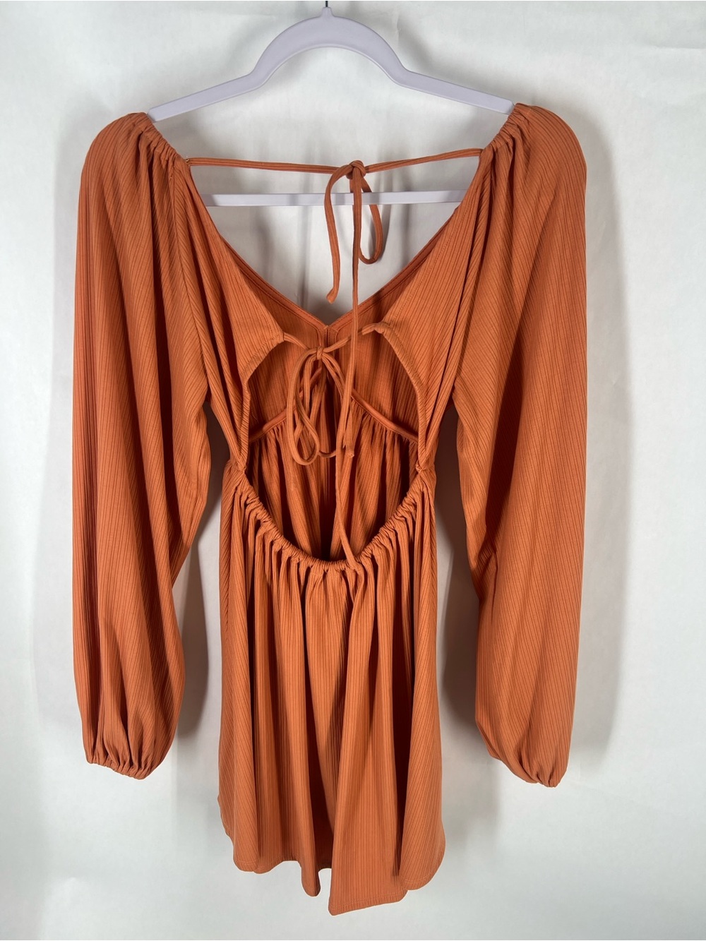 Lovers + Friends Giorgia Dress Ginger XS Orange Long Sleeve Mini Dress - Picture 7 of 11